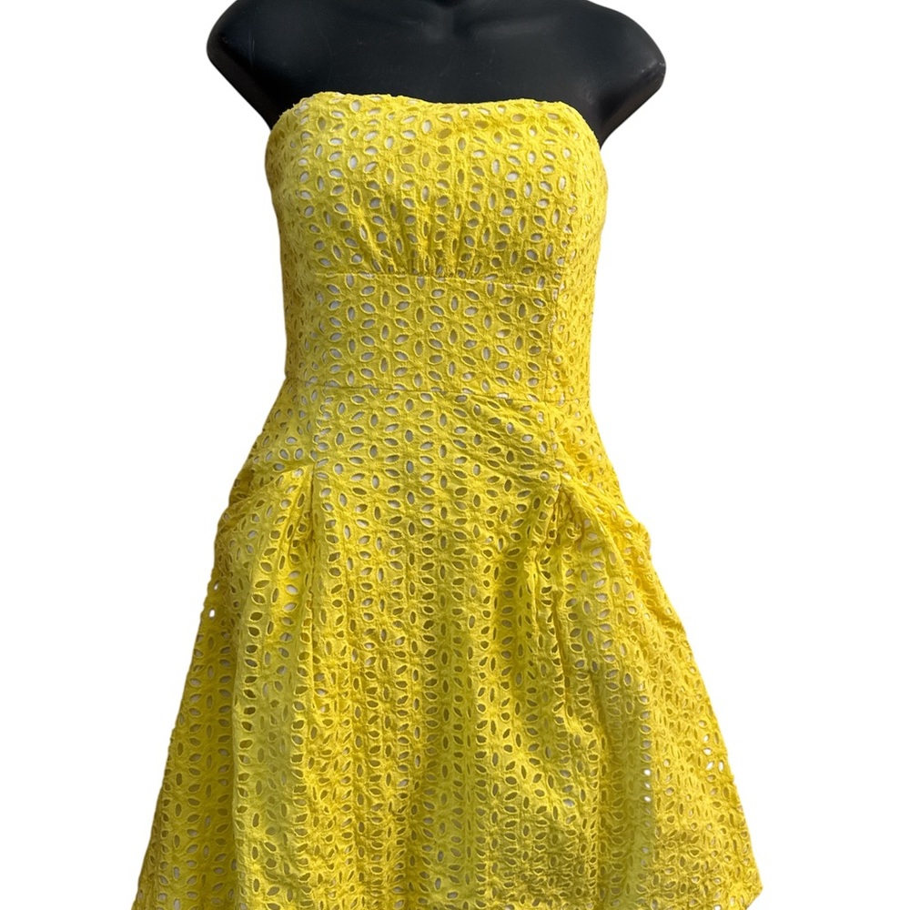 Lilly Pulitzer Pineapple Juice Yellow Strapless Dress Sz 4
